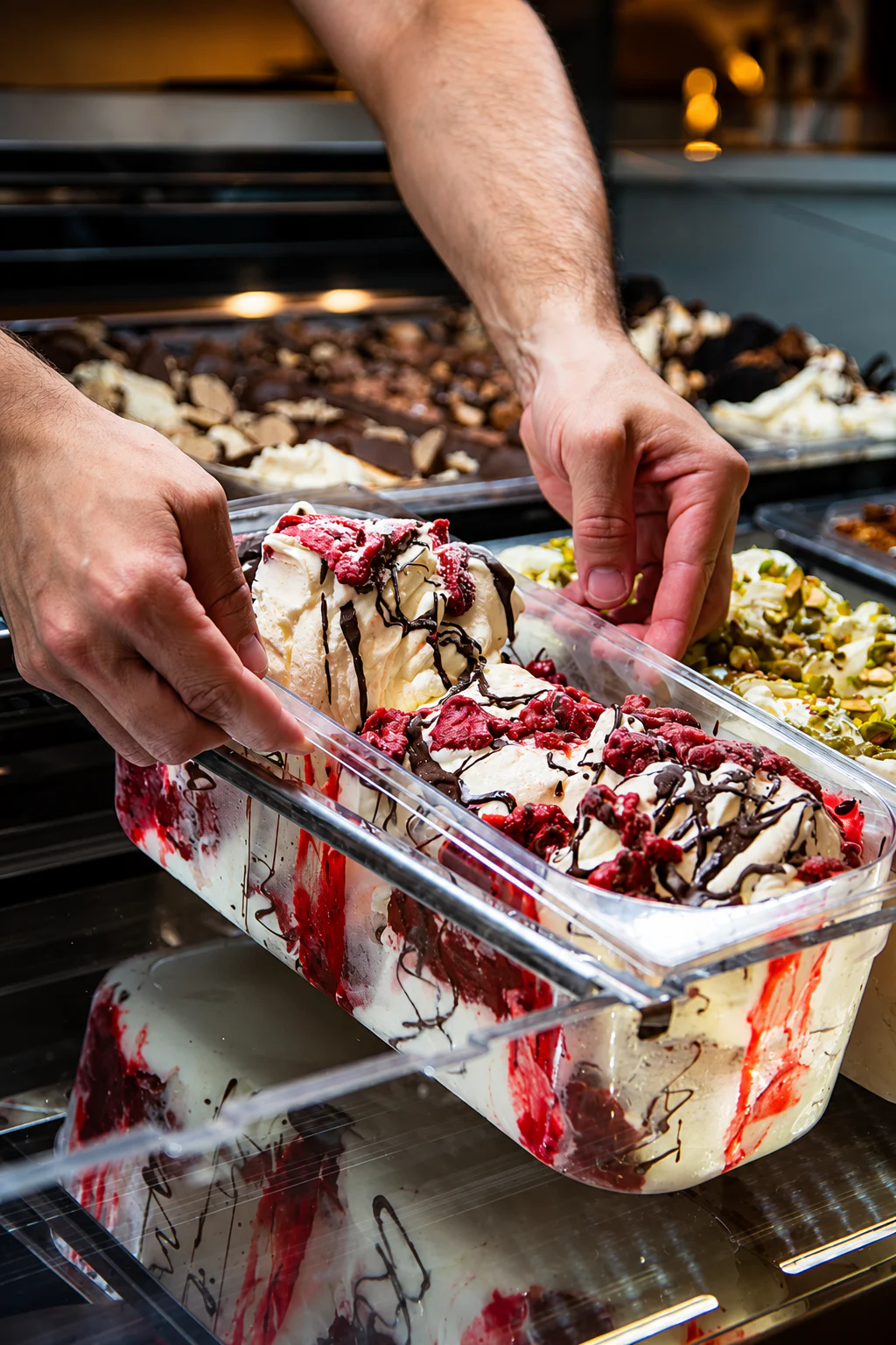 Helado Chantilly con Frutillas